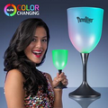 5 Day 10 Oz. Imprinted LED Wine Glass w/ Classy Black Base